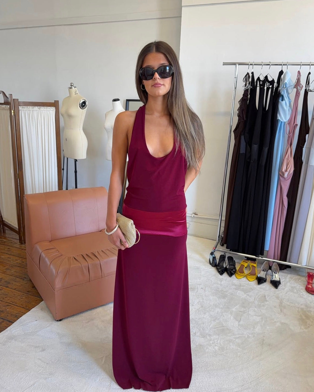 Serena Dress - Ruby