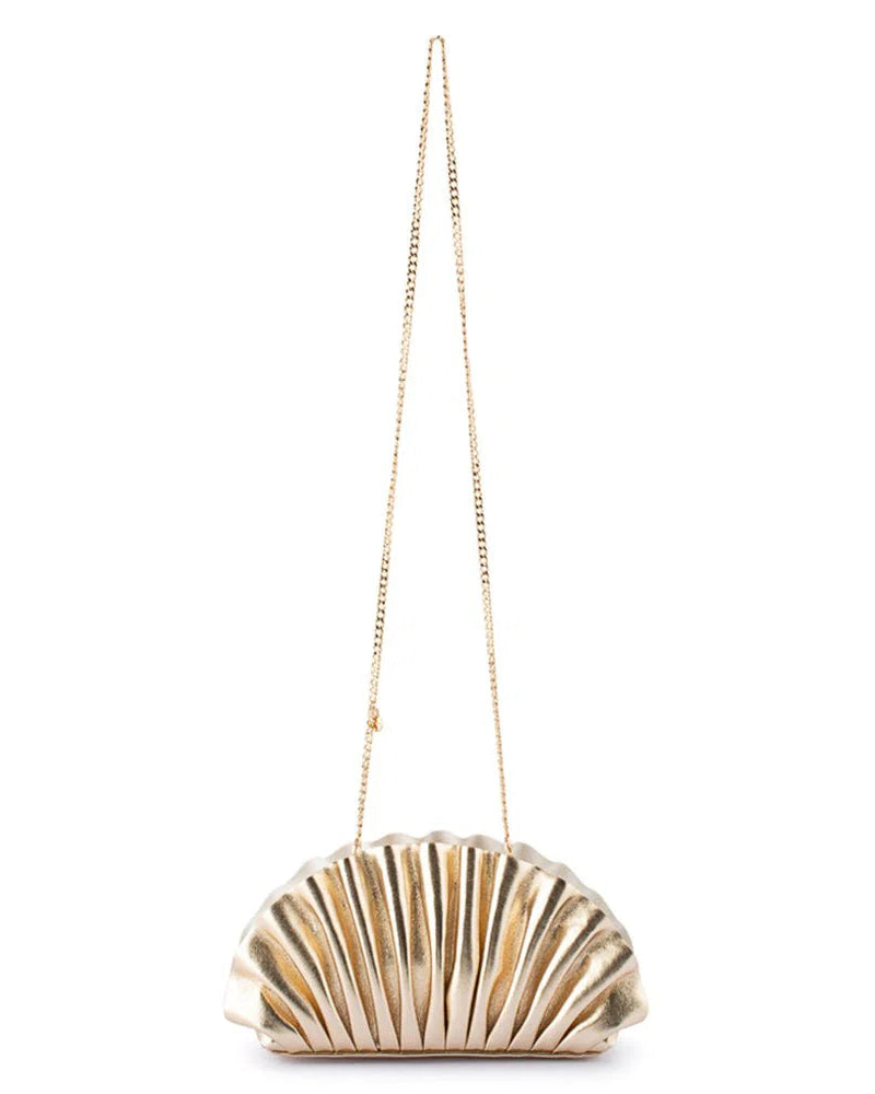 Hollie Pleated Clutch – Gold