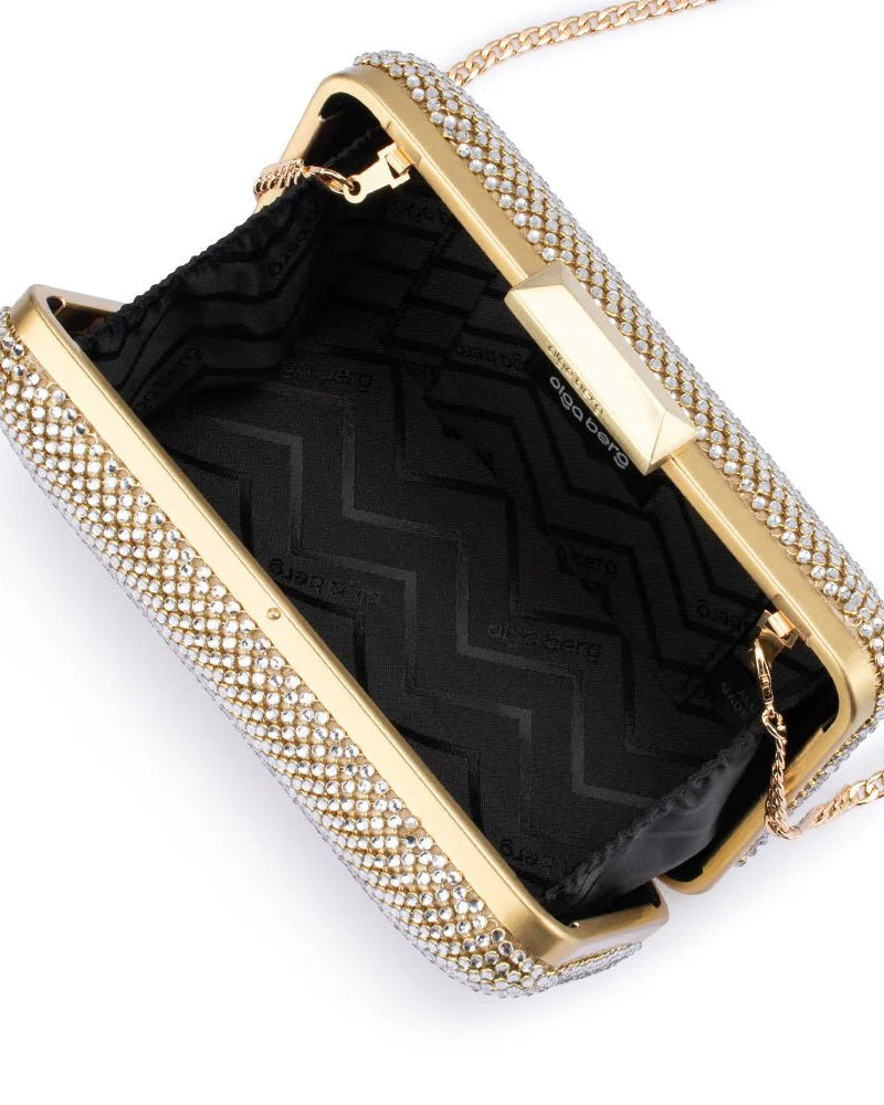 Ronny Crystal Mesh Clutch – Champagne