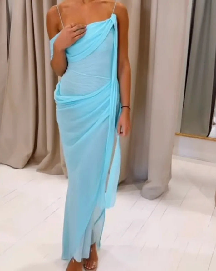 Danka Asym Maxi Dress - Turquoise