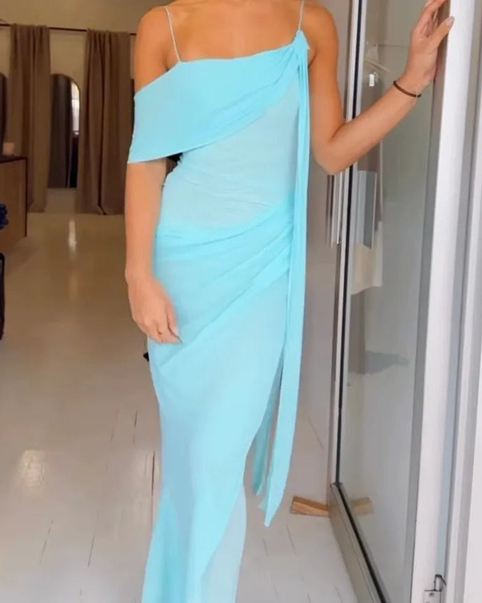 Danka Asym Maxi Dress - Turquoise