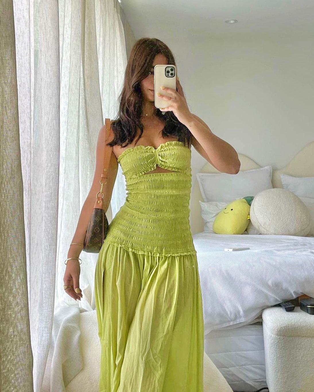 Solstice Strapless Maxi Dress - Lime