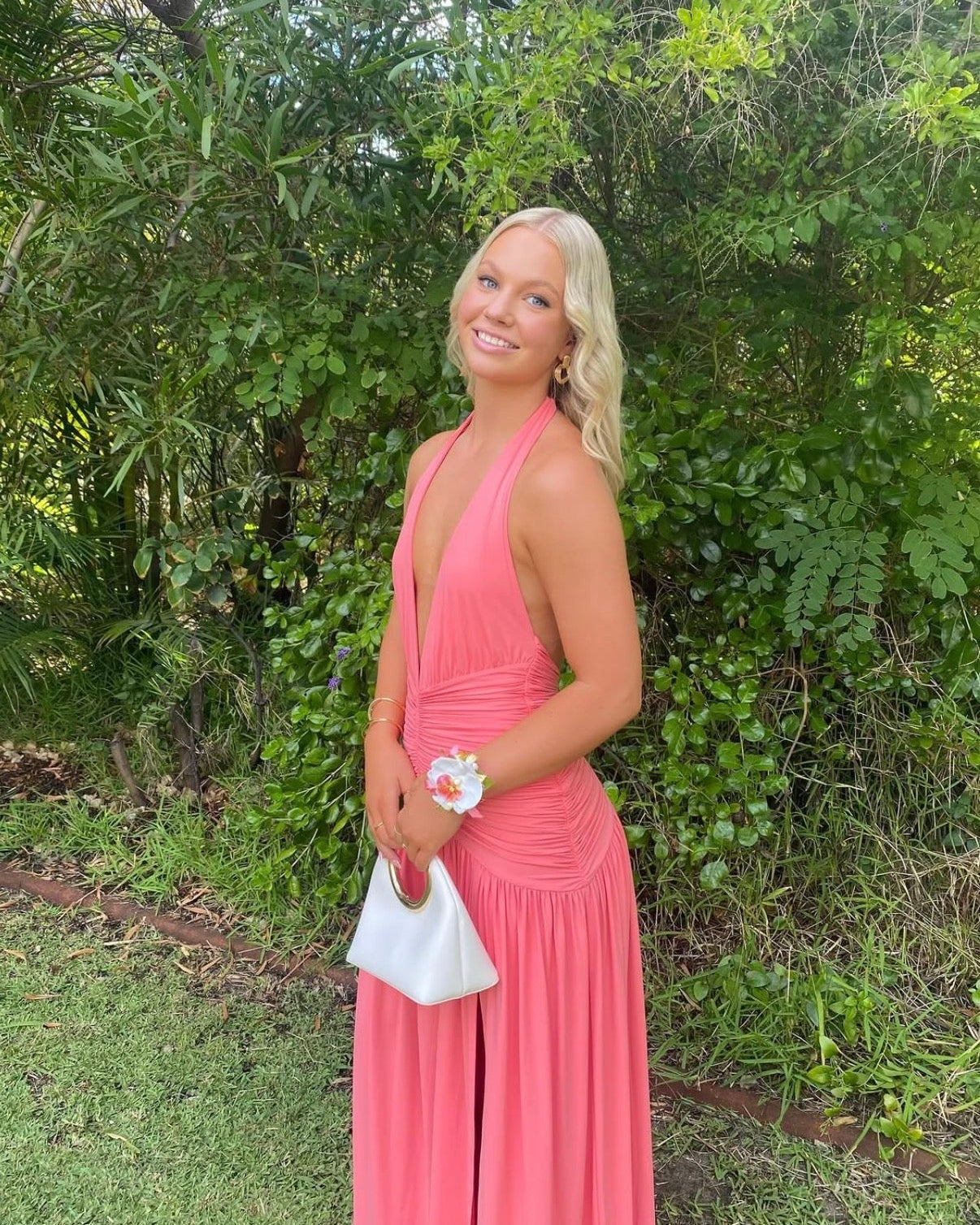 Melania Maxi Dress - Coral Pink