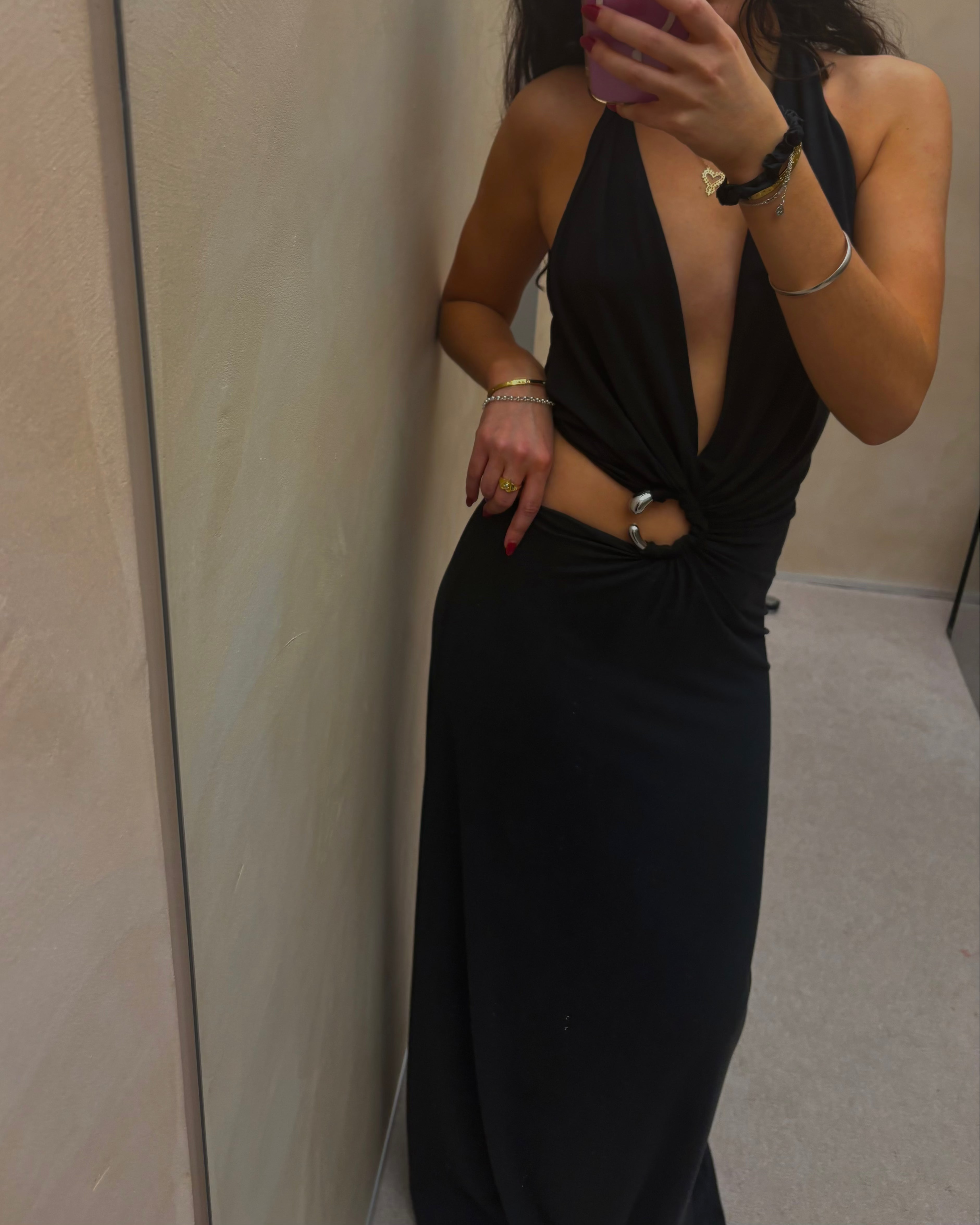 The Devon Cupro Dress - Black
