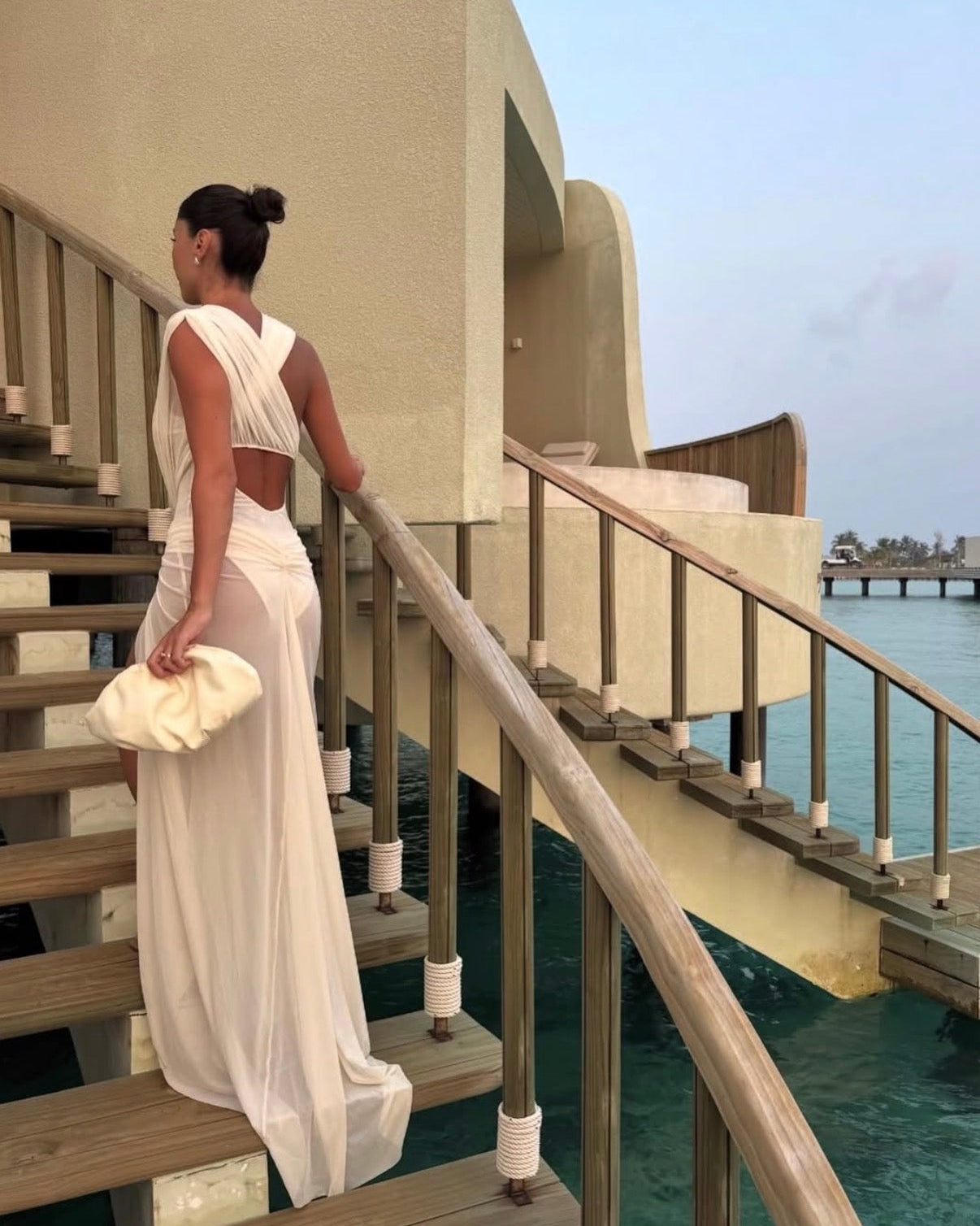 Leia Drape Gown - Buttercream