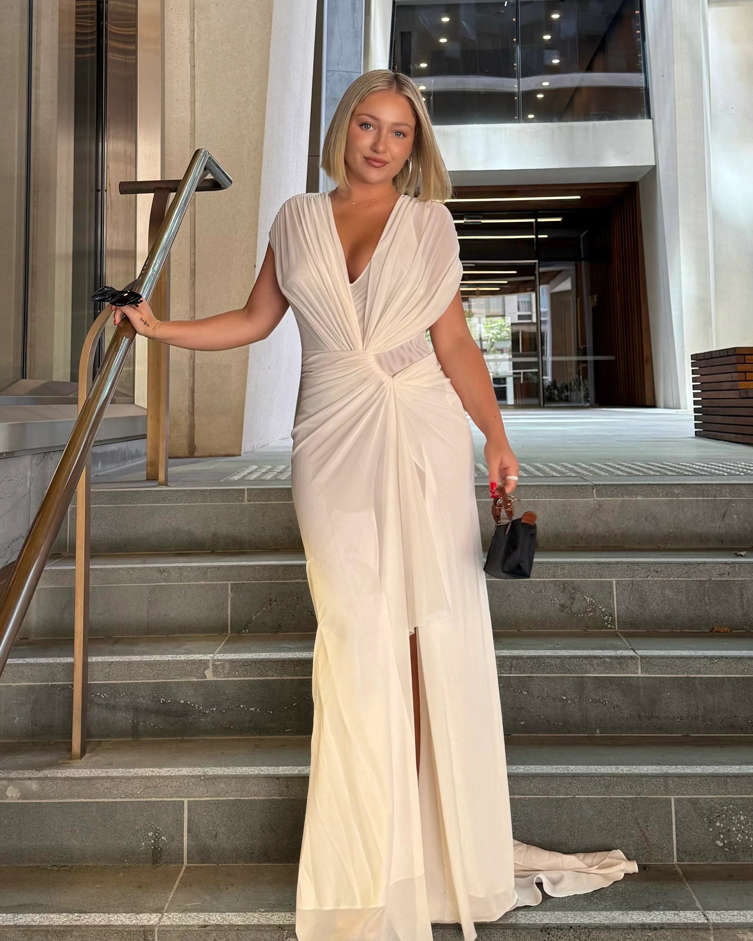Leia Drape Gown - Buttercream