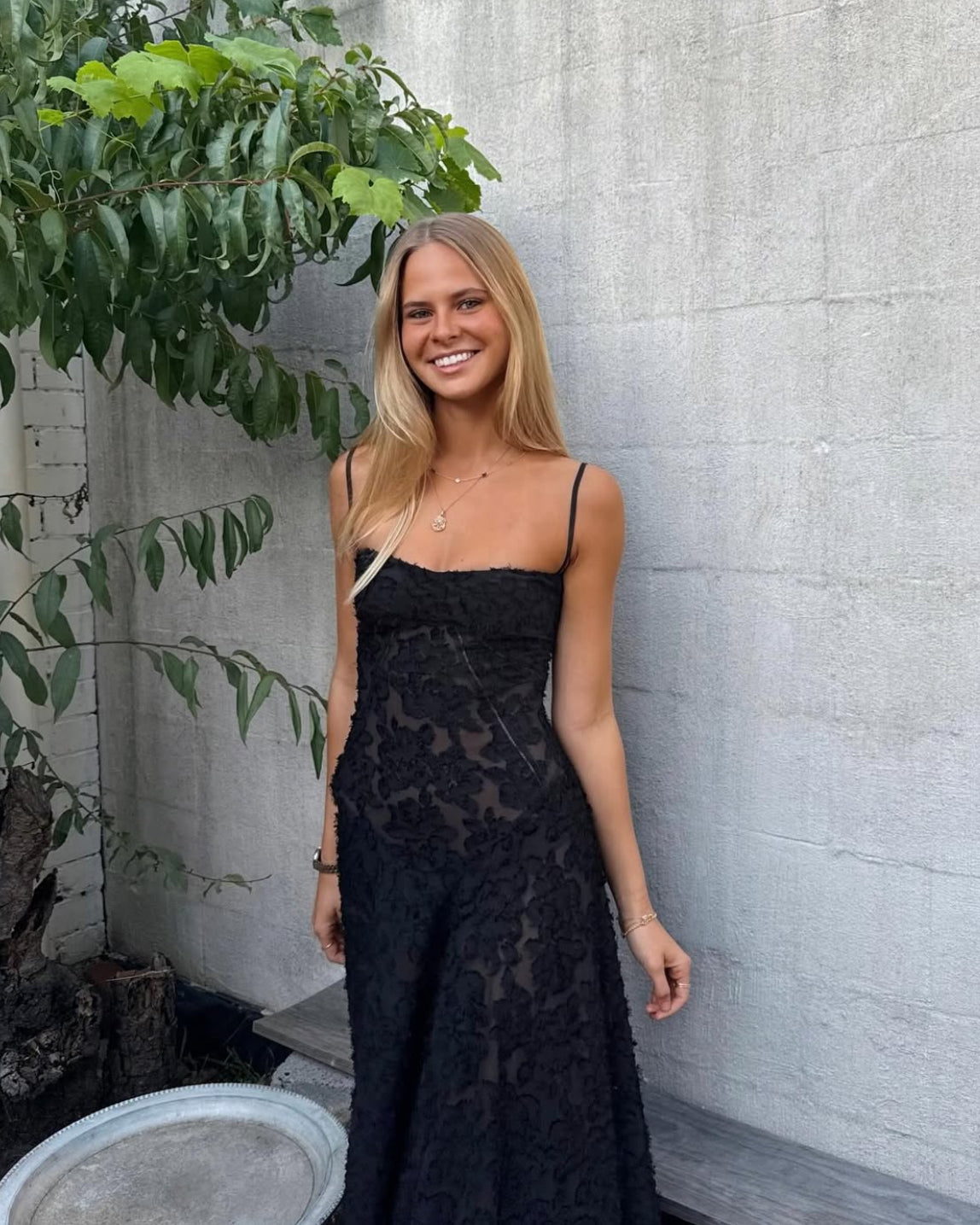 Seren Black Lace Maxi Dress
