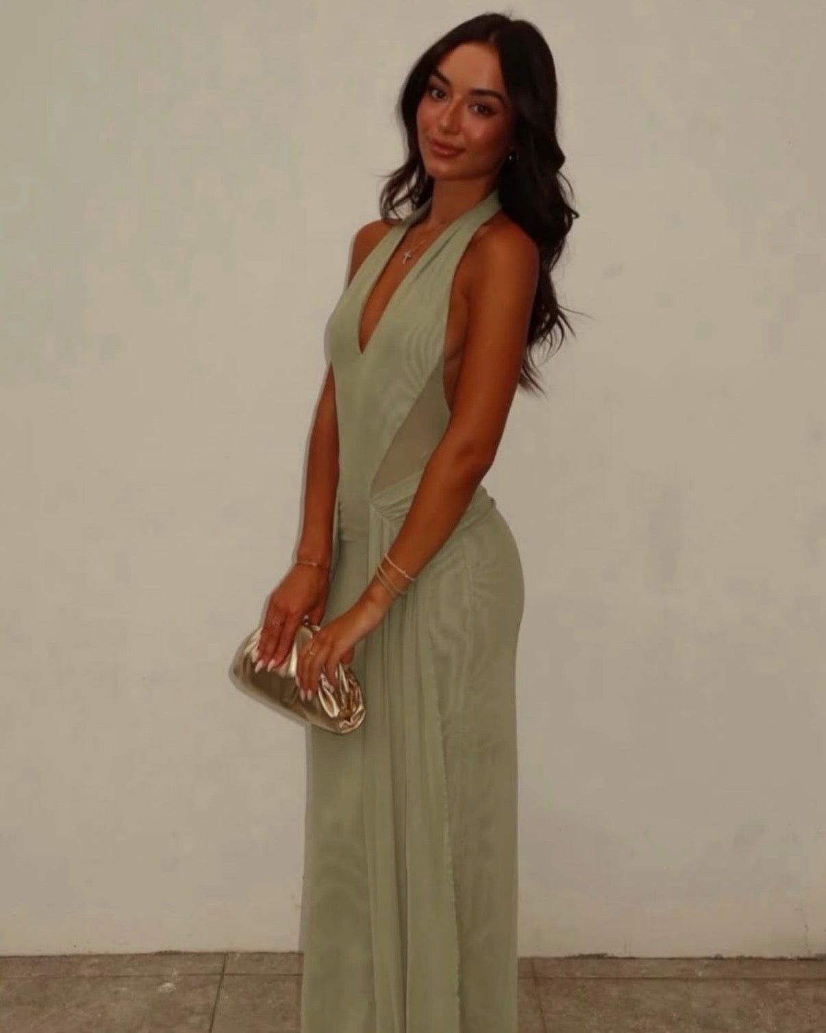 Juniper Halter Maxi Dress - Pistachio