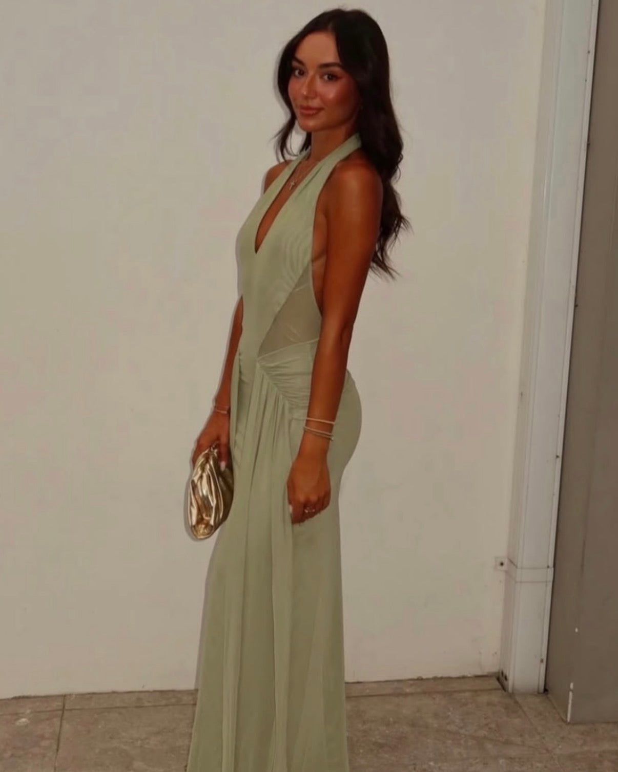 Juniper Halter Maxi Dress - Pistachio
