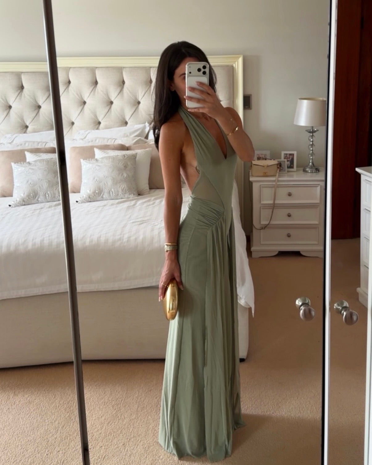 Juniper Halter Maxi Dress - Pistachio