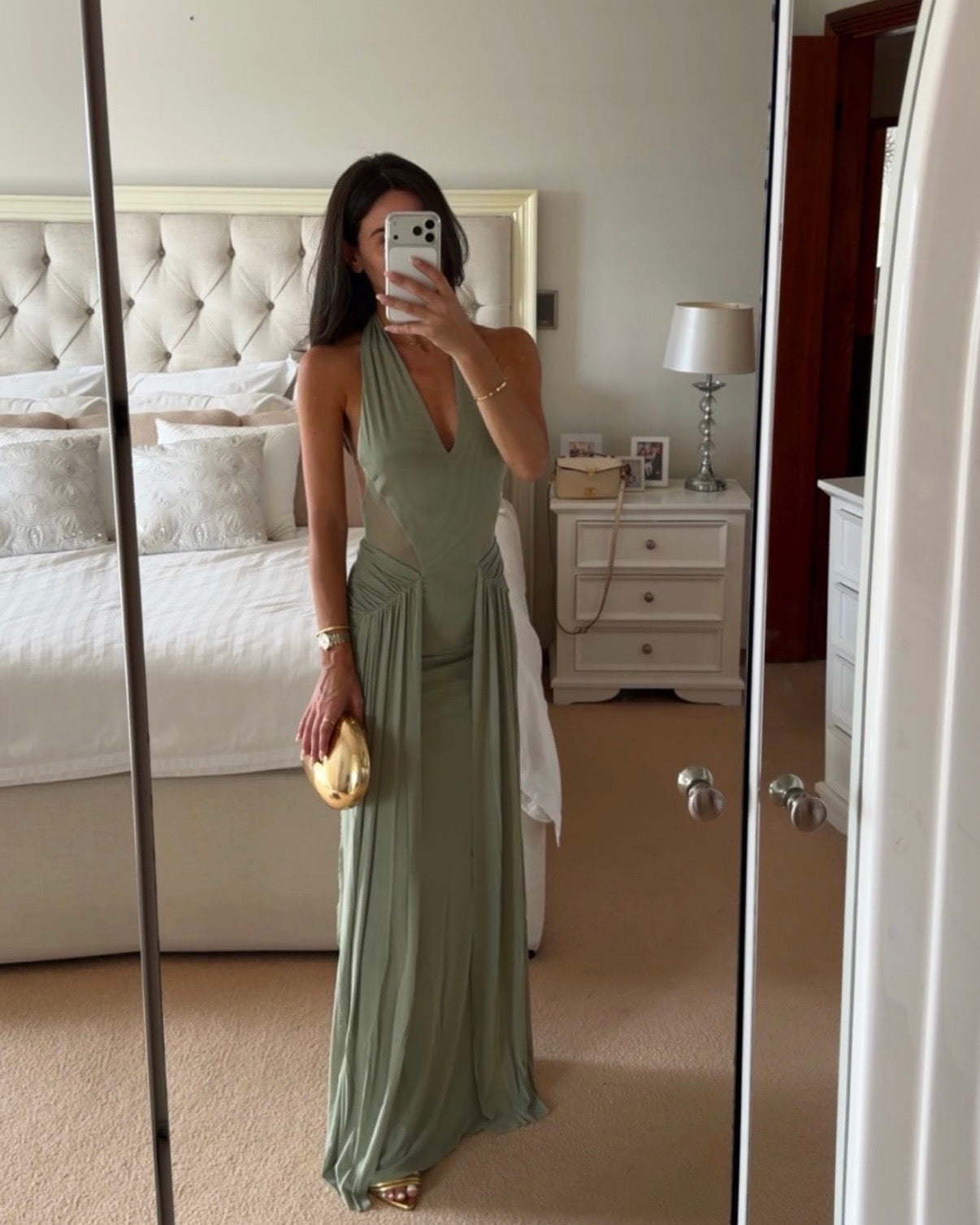 Juniper Halter Maxi Dress - Pistachio