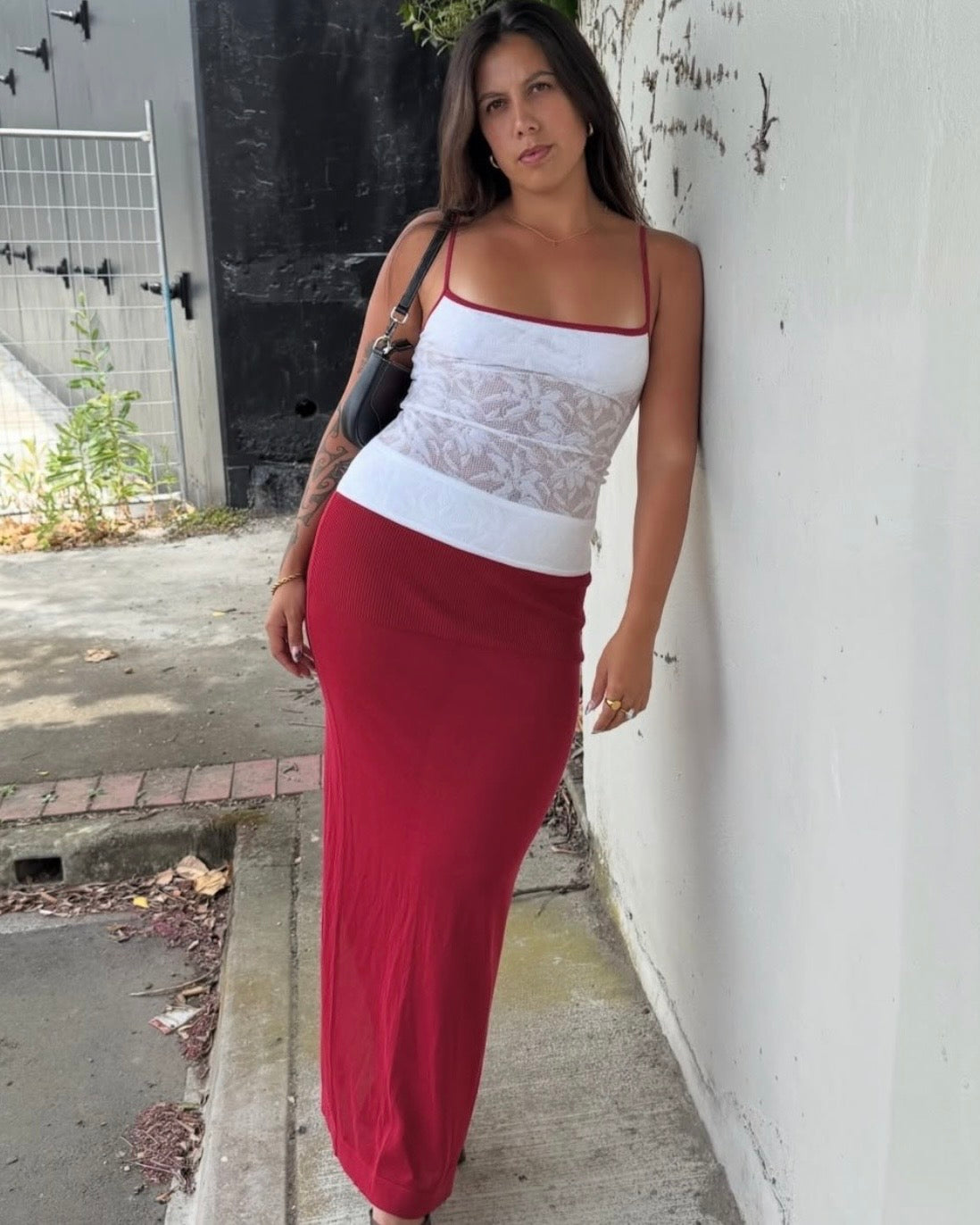 Alfie Knit Maxi Dress - Red