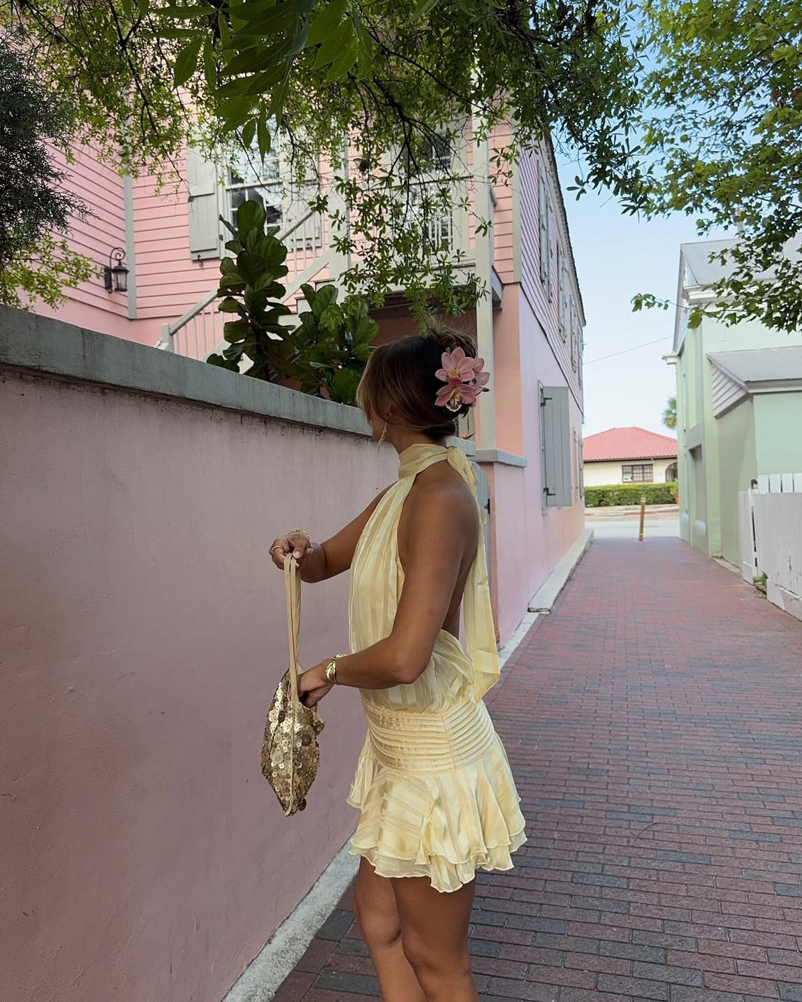 Willow Chiffon Mini Dress - Yellow