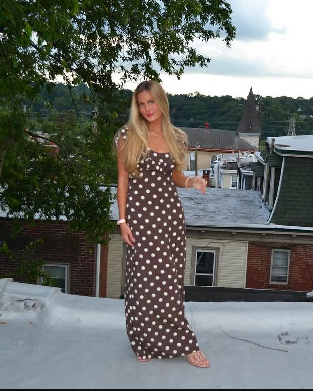 Luna Dress - Brown/ Yellow