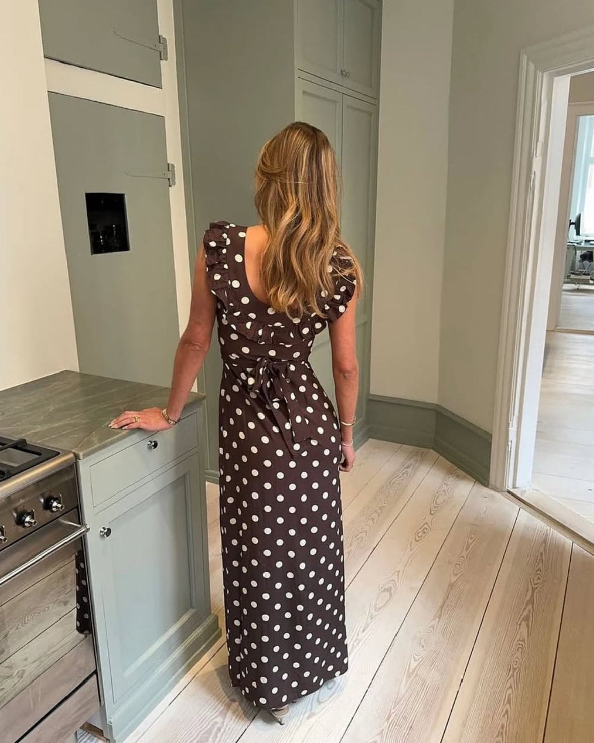 Luna Dress - Brown/ Yellow