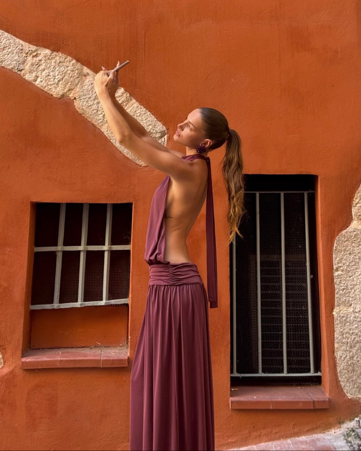 Reef Backless Dress - Berry