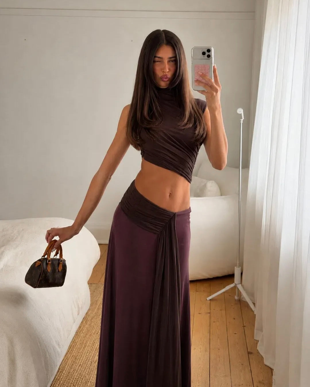 Conni Maxi Dress - Dark Chocolate/ Aubergine