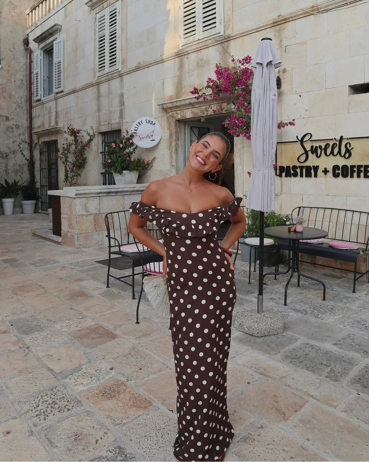 Luna Dress - Brown/ Yellow