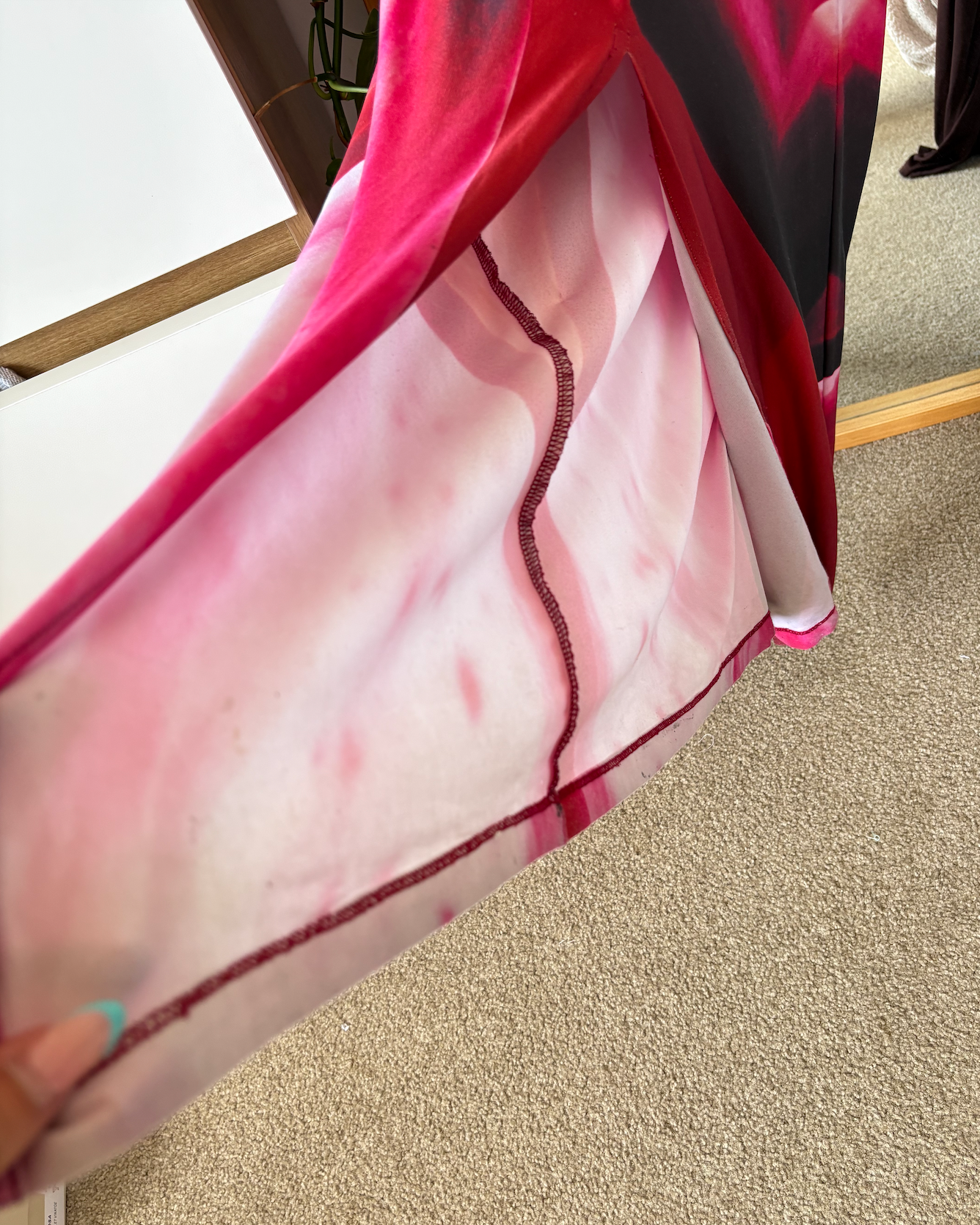 For Sale: Strapless Slip Dress - Fuchsia Mosaic